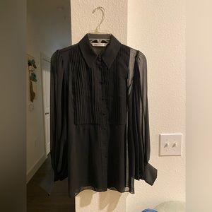 Zara XS Sheer Blouse/buttondown